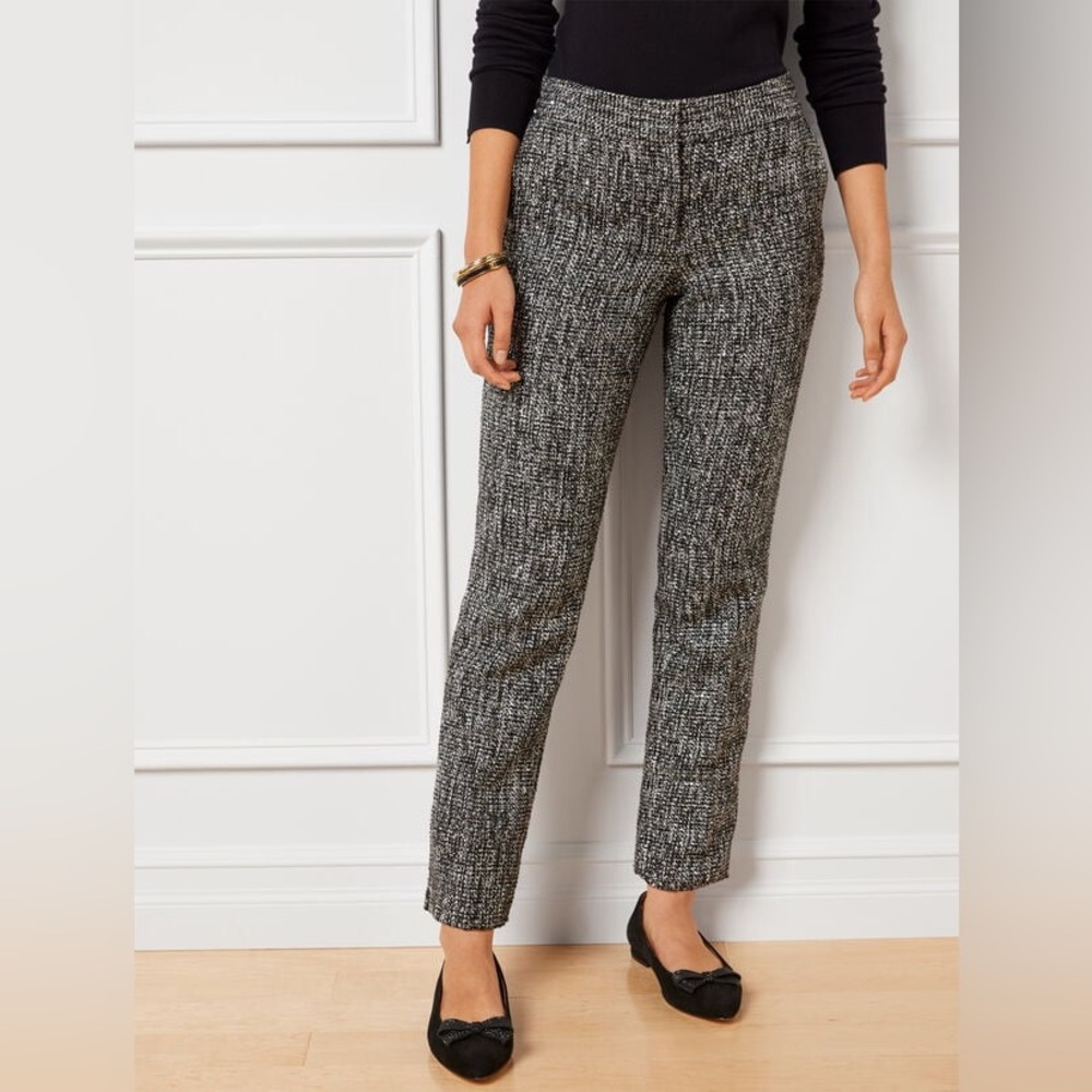 WOMENS TALBOTS HAMPSHIRE ANKLE LENGTH WITH SEQUIN TWEED PARTY NYE PANTS SIZE: 14